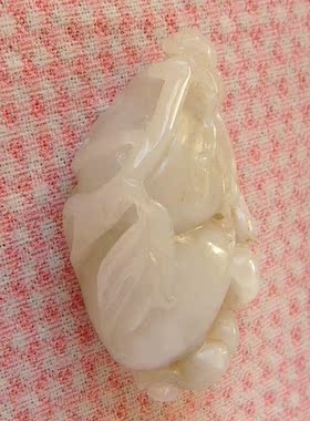 二十年前存货老手工老料和田籽玉---子孙万代吉祥挂件27.5克