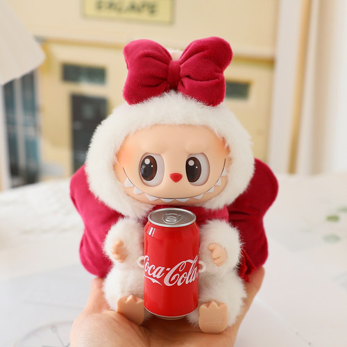 可口可乐labubu娃衣搪胶盲盒挂件蝴蝶结套装拉布布一二三代衣服 - 图2