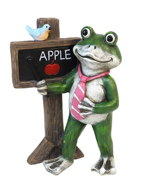 跨境热销美式青蛙教书小摆件 可爱客厅桌面家居饰品树脂工艺品