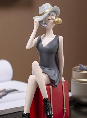 现代轻奢摩登泡泡女孩摆件北欧家居玄关电视柜装饰品送女生日礼物