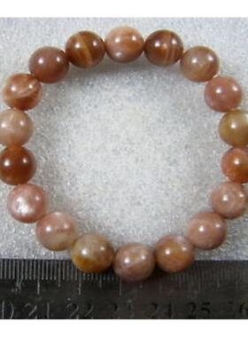 天然太阳石圆珠手链10mm/日光石154毫米/日长石25克