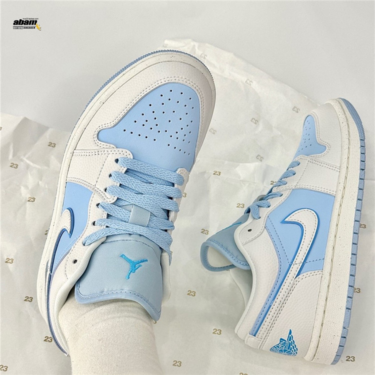 Air Jordan 1 Low AJ1女款 蓝白色 低帮复古休闲篮球鞋DV1299-104 - 图0