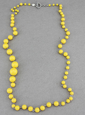 欧美黄色搭扣配饰毛衣链