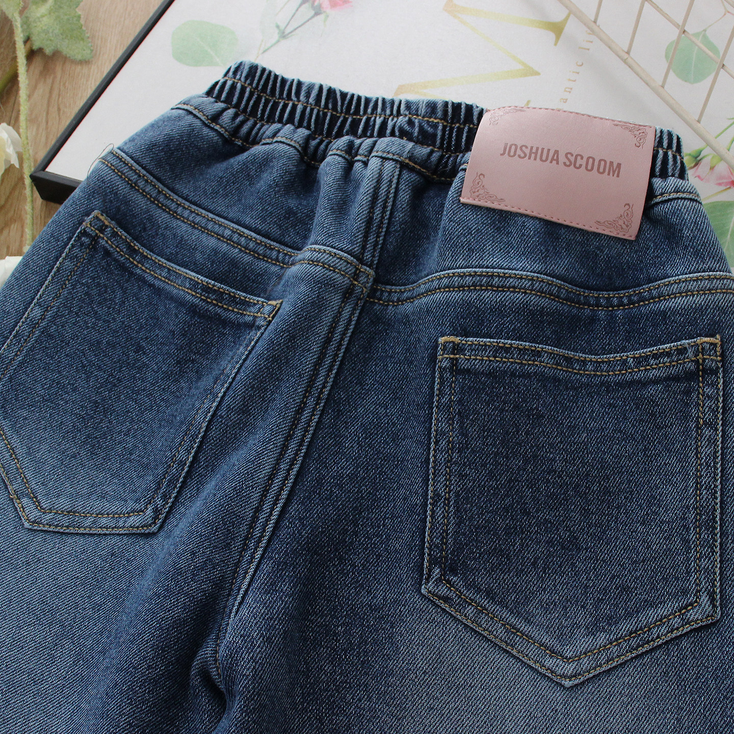 儿童加绒牛仔裤中大童一体绒加厚直筒阔腿裤女童洋气百搭休闲裤冬,淘宝优惠券,粉丝福利购,淘宝优惠卷