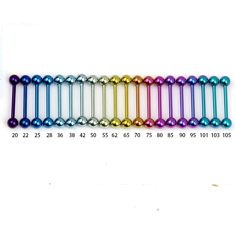 F136纯钛合金穿刺饰品耳钉进口杠铃耳钉细针男女士舌钉防过敏舌头 - 图3