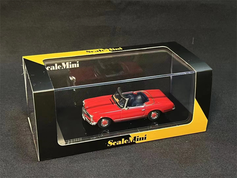 现货|BENZ SL280 红色 ScaleMini 1/64 奔驰敞篷车模型 静态收藏 - 图1