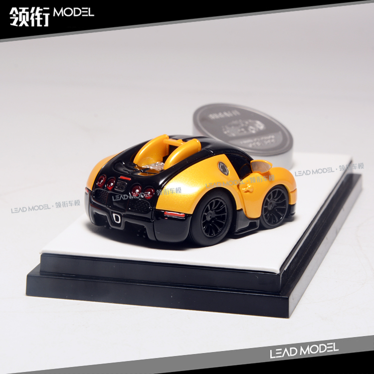 现货|黄黑 Bugatti Q版 布加迪 蛋蛋车模型 1/64 TP 树脂 收藏 - 图0