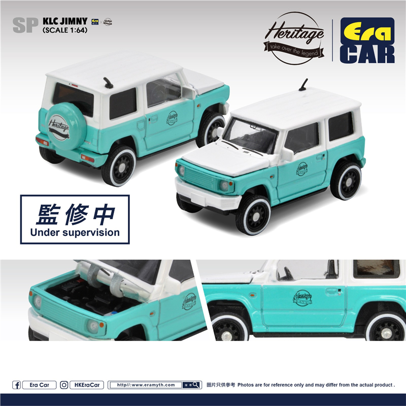 现货|铃木 吉姆尼 Jimny KLC 蓝白双拼 ERA CAR 1/64 合金车模型 - 图0