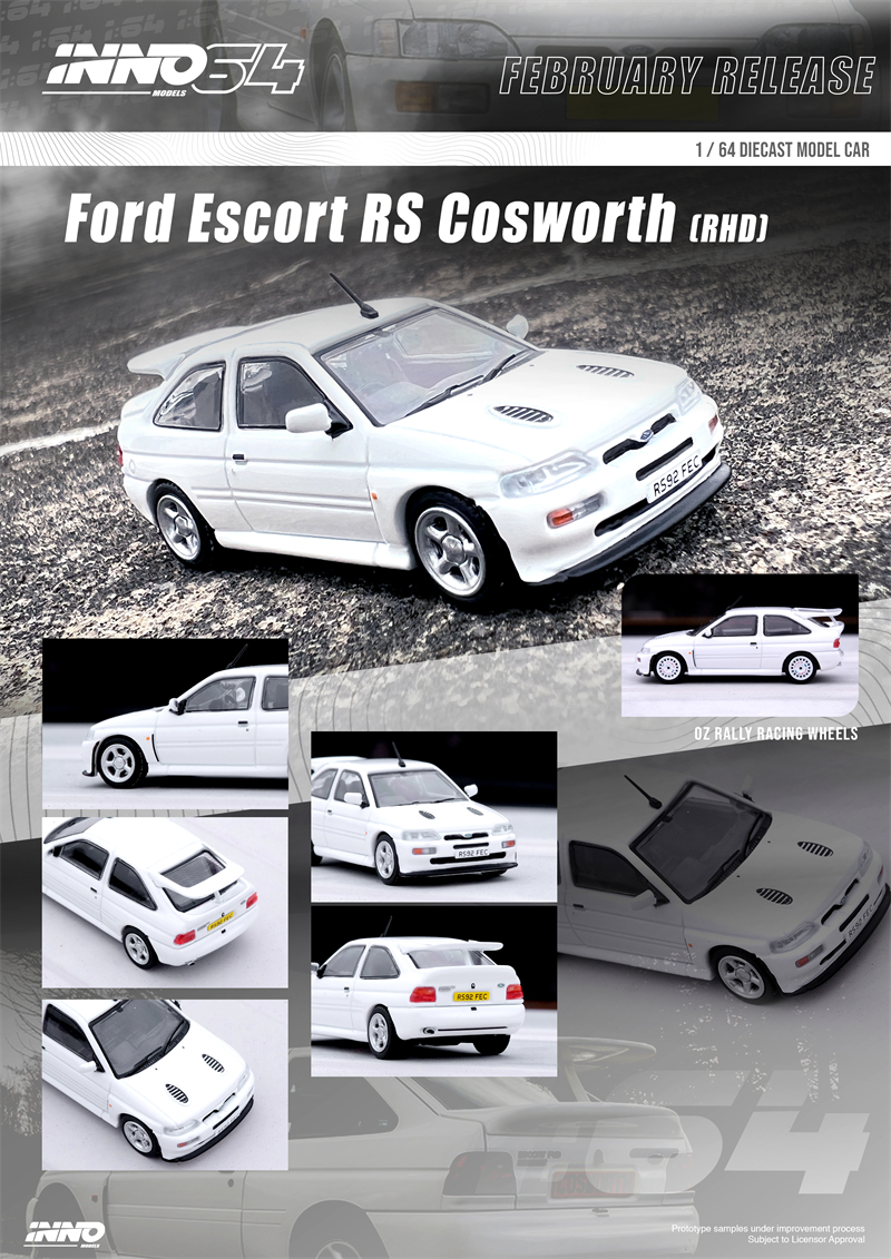 现货|FORD ESCORT RS COSWORTH 蓝色 白色 INNO 1/64 福特车模型 - 图0