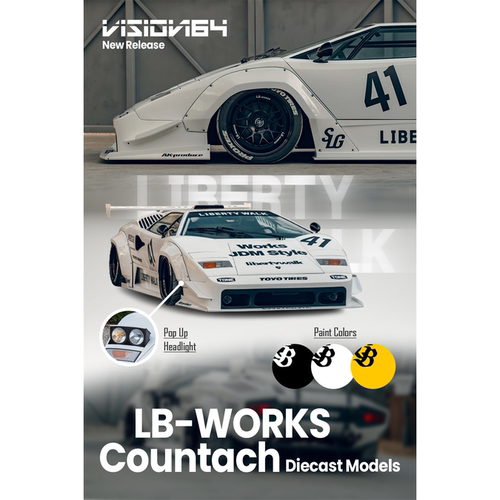 【领衔】现货|LBWK Countach康塔什 LP500大灯启闭Vision64车模型 - 图3