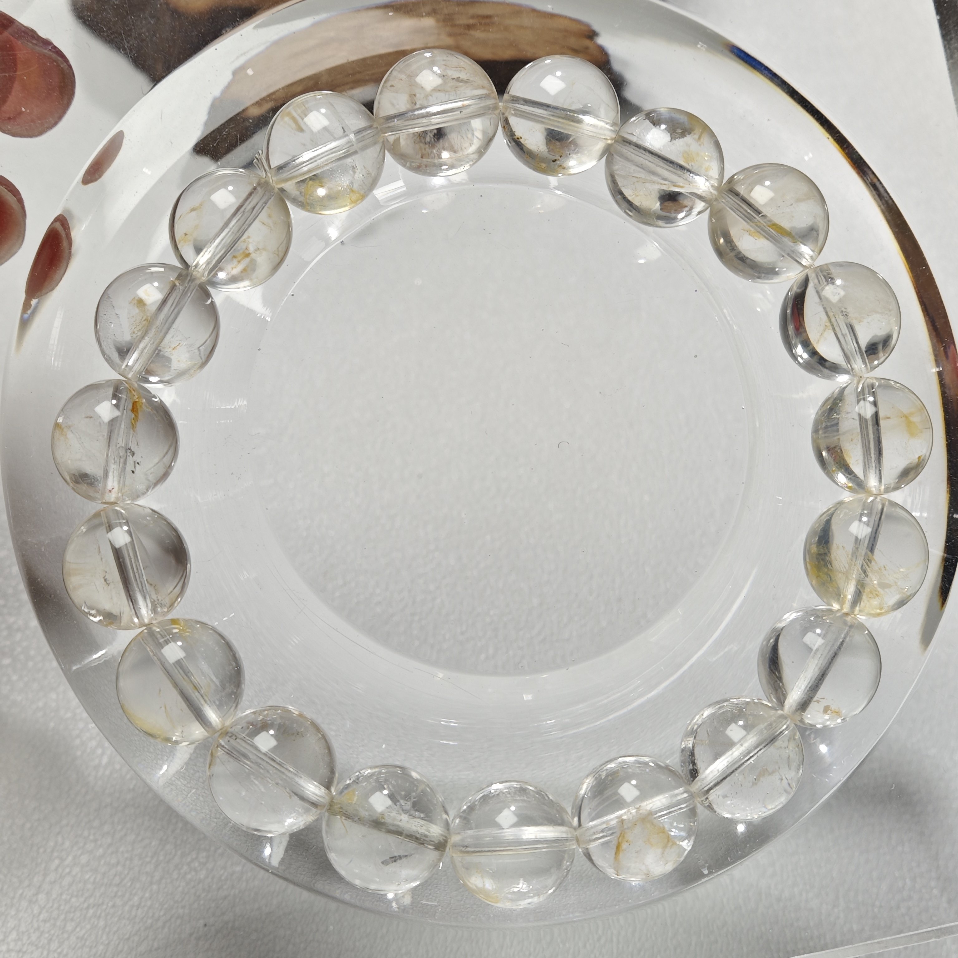 一物一图天然白水晶共生黄胶花手链冰糖雪梨水晶手串冰感高透女饰,淘宝优惠券,粉丝福利购,淘宝优惠卷