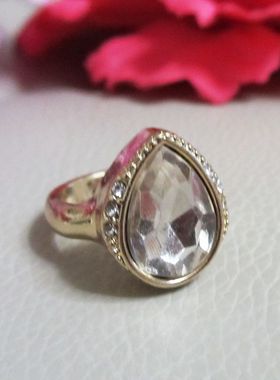 出口外贸饰品欧美时尚派对表演夜店镶钻仿宝石戒指