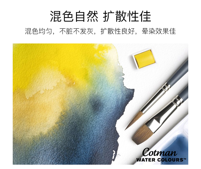 温莎牛顿cotman歌文固体水彩色块水彩颜料单色块半块装40色多色,淘宝优惠券,粉丝福利购,淘宝优惠卷