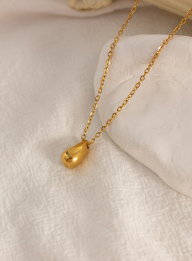 水滴吊坠钛钢项链叠戴通勤百搭