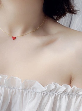 时髦小众复古经典小甜心女锁骨链