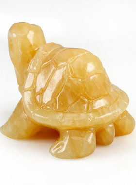 黄玉乌龟摆件办公室桌面装饰品