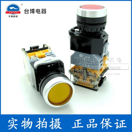 天博按钮 带灯带锁按钮开关 LAY39C-11TD 带灯自锁按钮 台博电器 - 图0