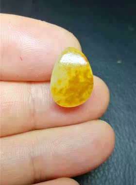 洒金皮原石戒面新疆和田玉籽料