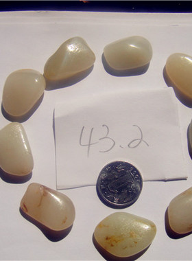 43.2克新疆和田玉籽料青白原石手链（颗颗独籽无修型）