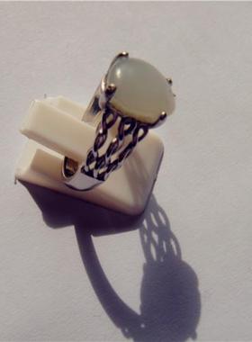 戒指包银新疆和田玉籽料