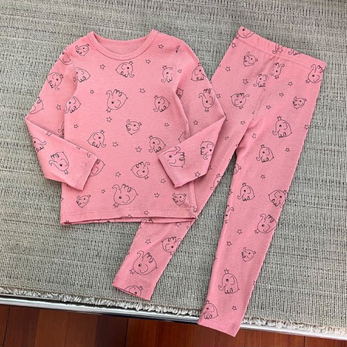 651男女童秋衣秋裤套装长裤长袖打底衫有机精梳棉 90 特价！ - 图0