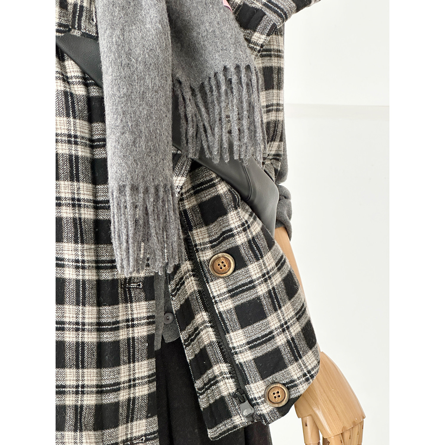 复古格纹立领马甲女百搭显瘦无袖背心羽绒马甲外套MJ046,淘宝优惠券,粉丝福利购,淘宝优惠卷