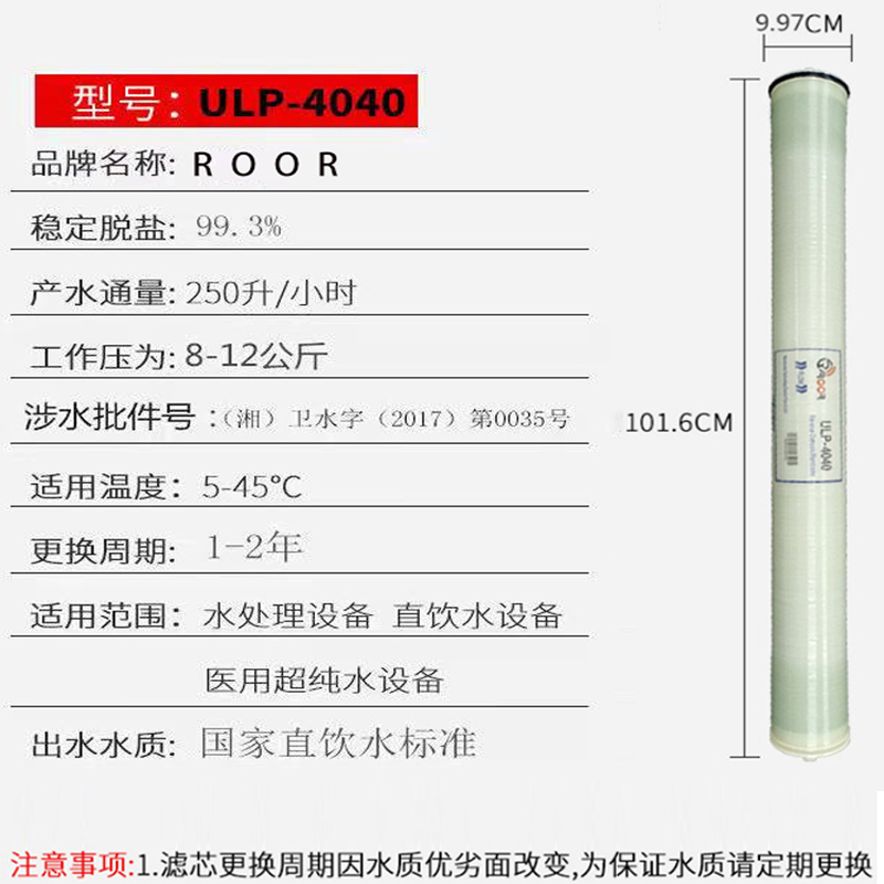 ulp31-4040反渗透膜8040RO滤芯工业纯水润膜商家用直饮水设备通用-图0