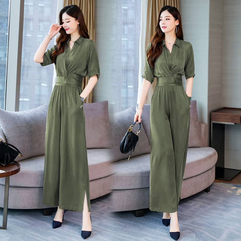 职业雪纺阔腿裤套装女夏季2025年新款高端名媛休闲时尚两件套裙裤,淘宝优惠券,粉丝福利购,淘宝优惠卷