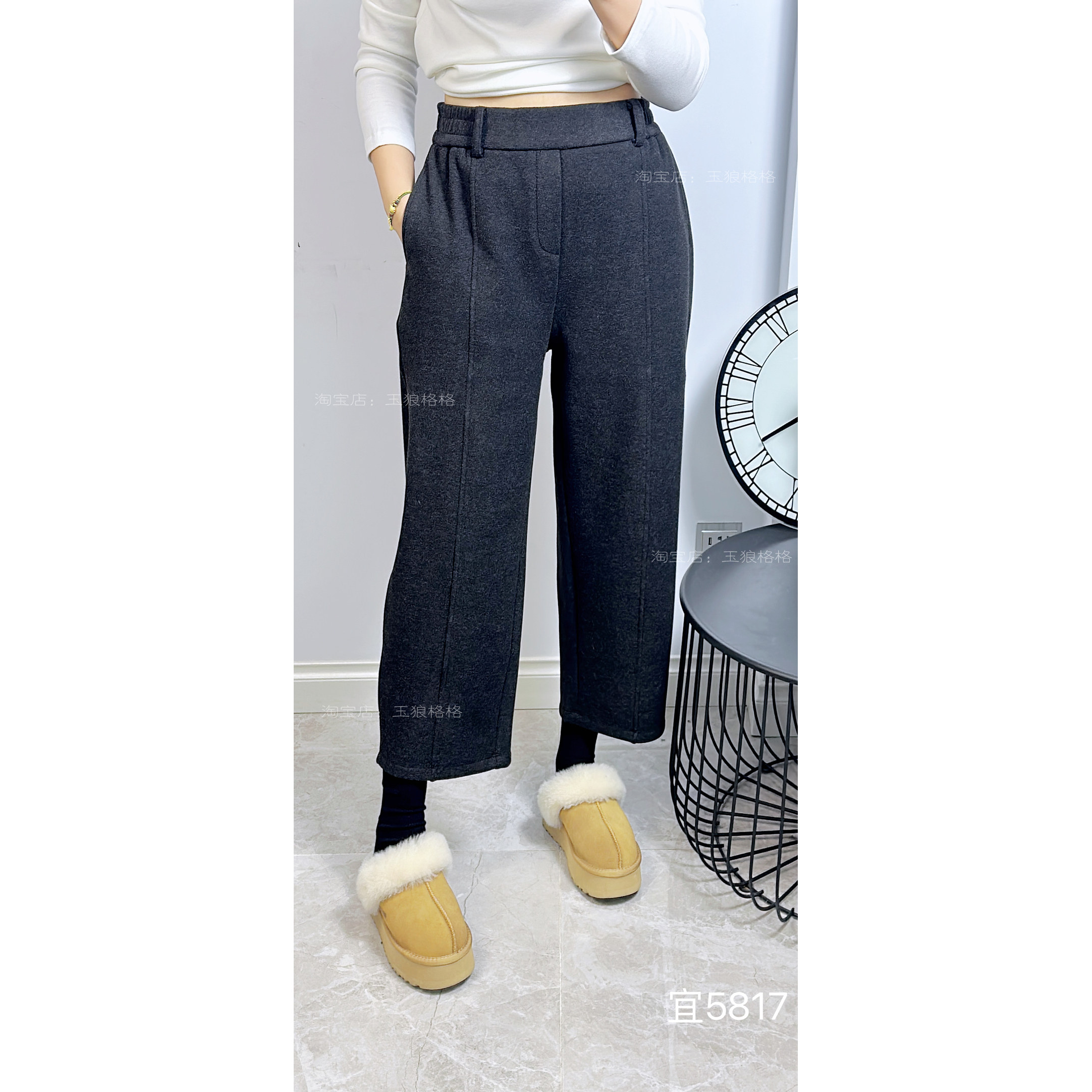 宜语析5817冬大码加绒气球裤女 190斤胖mm遮肉中高腰八九分休闲裤,淘宝优惠券,粉丝福利购,淘宝优惠卷