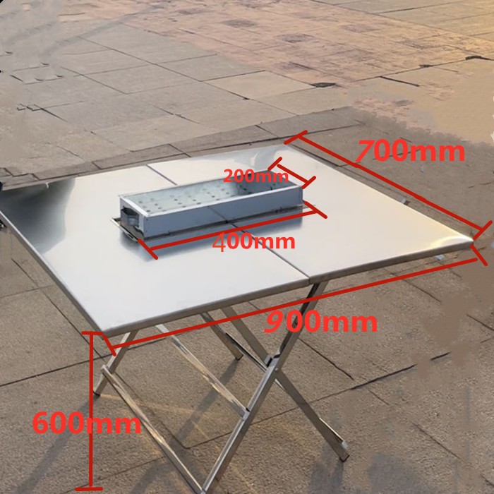 不锈钢烧烤桌白钢板面折叠便携家用移动烤肉小型无烟排风设备室内 - 图0