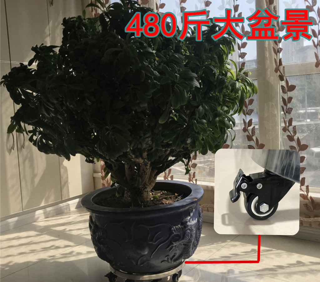 移动花卉绿植加厚金属圆形带轮底座新款滚轮万向轮活动承重室内外