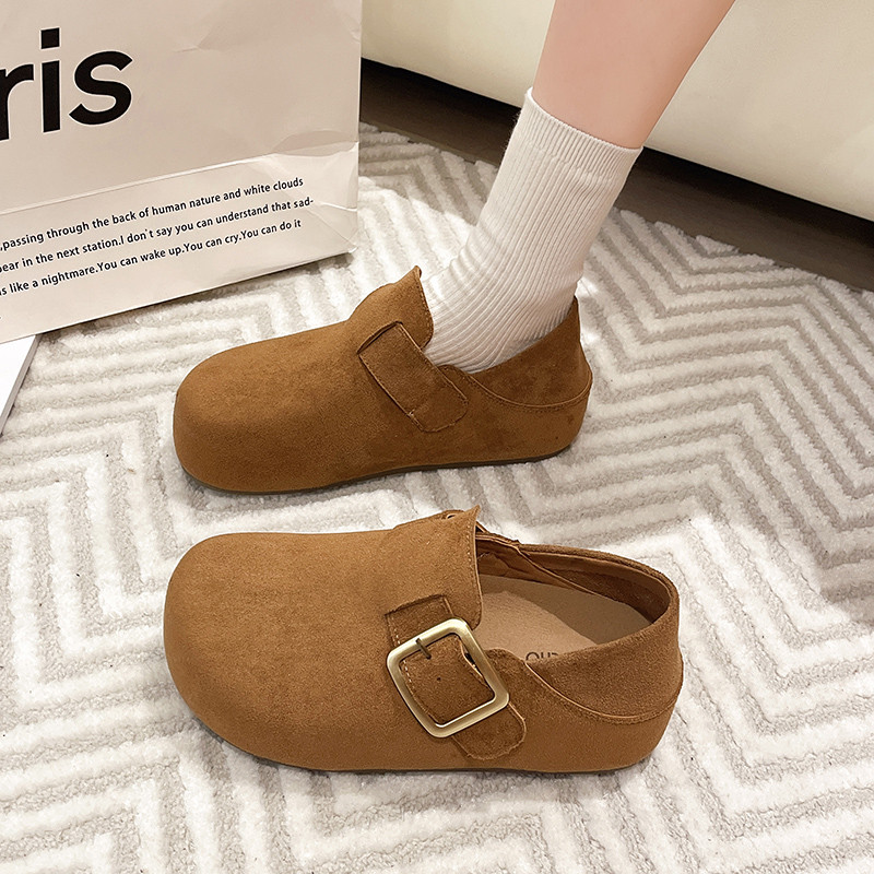 厚底内增高全包勃肯鞋女2026春新款复古一脚蹬百搭单鞋乐福豆豆鞋,淘宝优惠券,粉丝福利购,淘宝优惠卷