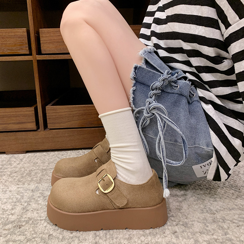 厚底增高勃肯鞋女全包2025春季新款复古一脚蹬显瘦乐福鞋休闲单鞋,淘宝优惠券,粉丝福利购,淘宝优惠卷