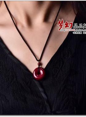 原矿高含量紫金砂朱砂平安扣吊坠女本命年项链男士挂件礼物护身符