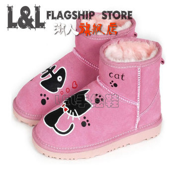 LL trendy creative DIY ຜະລິດຕະພັນໃຫມ່ hand-painted snow boots Korean style graffiti low-top warm boots painted shoes women's catfish