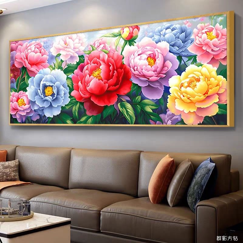 5d花开富贵钻石画方钻满钻鲜艳牡丹花粘贴钻十字绣客厅大幅砖石秀,淘宝优惠券,粉丝福利购,淘宝优惠卷