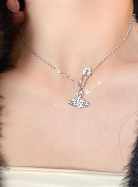 时髦感星球链条项链女2025新款爆款配饰轻奢小众锁骨链颈链高级感