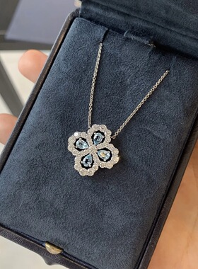 Loop璀璨四叶草НW项链女V金镂空满钻锁骨链精工高级感气质