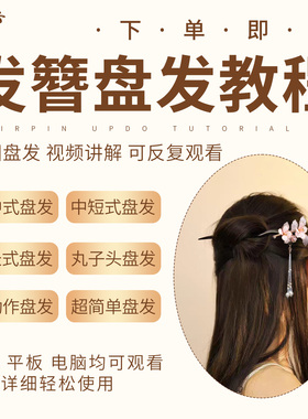 桃木发簪简约盘发发钗新中式