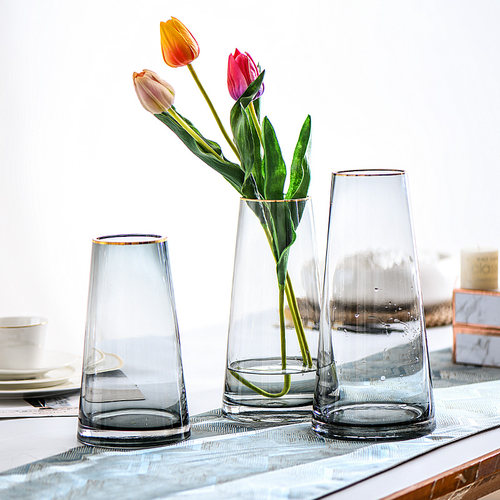 2020新款轻奢简约玻璃花瓶摆件家居客厅插花干花中式陶瓷花瓶创意-图0