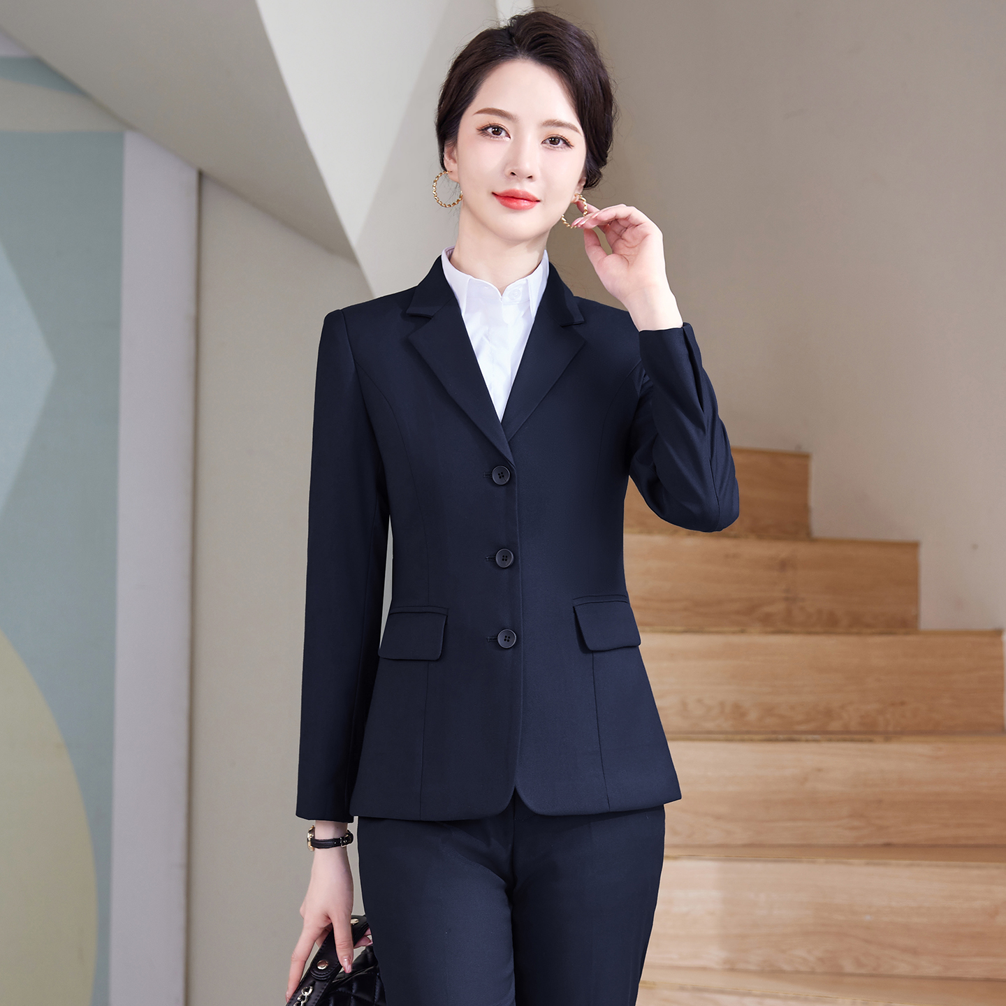 三粒扣西装外套女春秋新款面试正装公务员气质工作服高端职业套装 - 图2