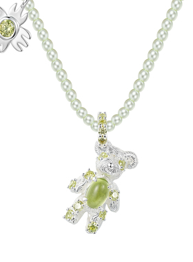 【现货】YVMIN 26春夏新天然石小熊珍珠项链 DOUBLEBOO