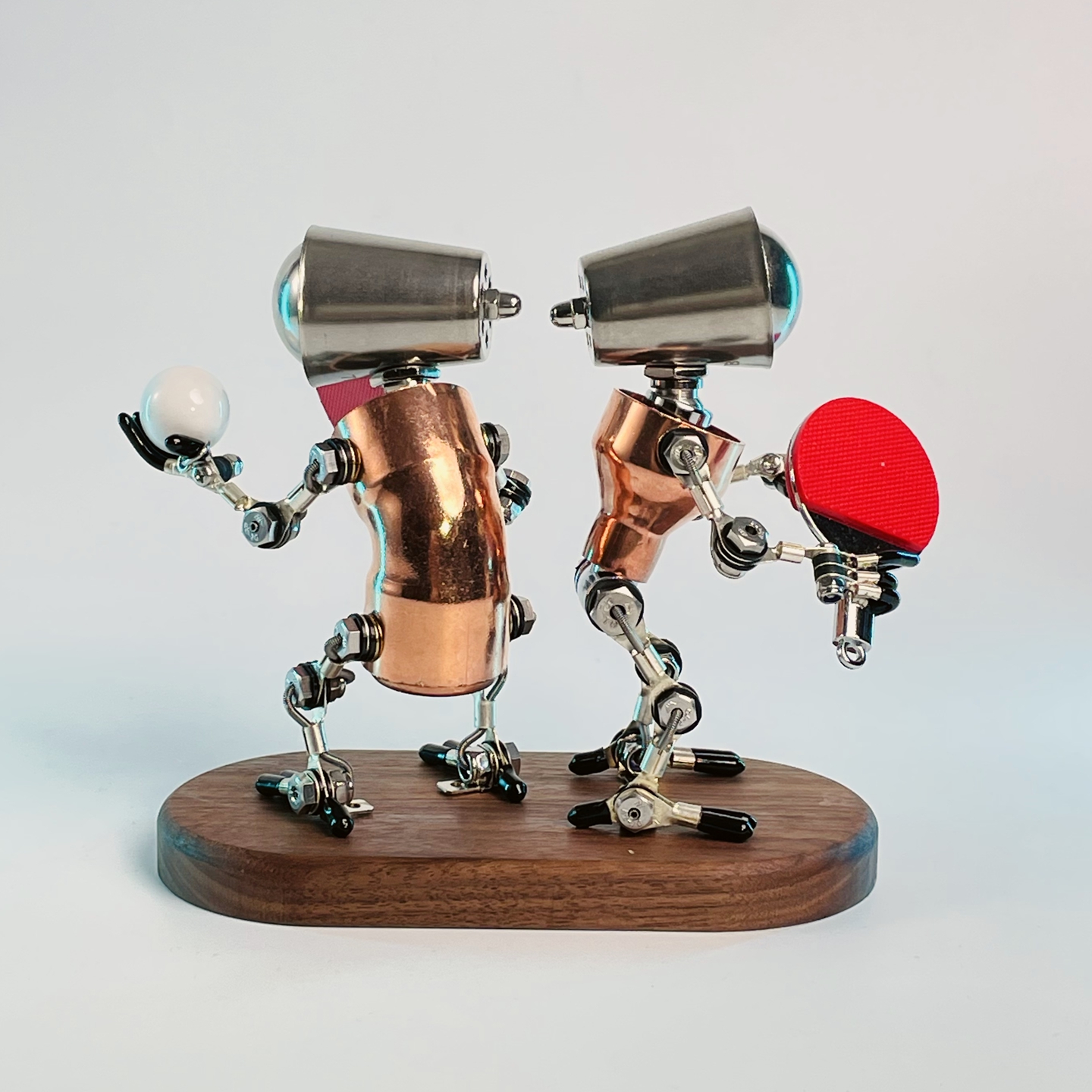 巅峰对决 赛博运动手办车载桌面摆件乒乓球 手工机器人偶创意礼物 - 图3