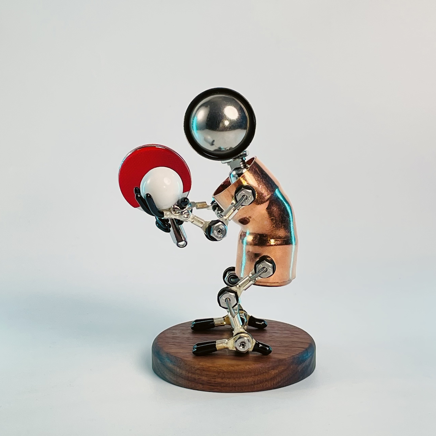 巅峰对决 赛博运动手办车载桌面摆件乒乓球 手工机器人偶创意礼物 - 图2