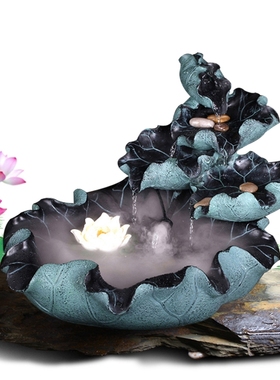 室内盆景加湿器禅意风假山流水