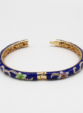 北京圆形铜胎珐琅传统景泰蓝手镯