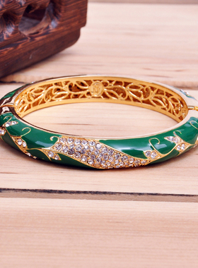 正宗珐琅开口环保合金景泰蓝手镯