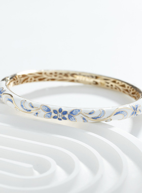 景泰蓝手镯女细大圈铜掐丝珐琅彩