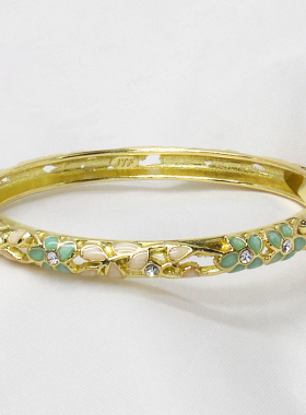 掐丝圆形复古风景泰蓝手镯包邮