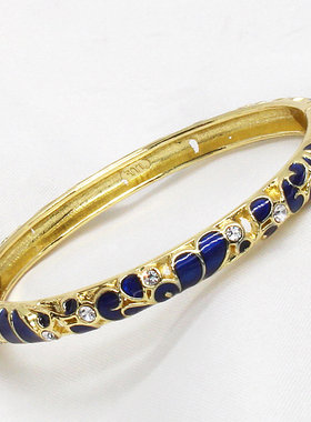 掐丝镂空圆形开口景泰蓝手镯包邮